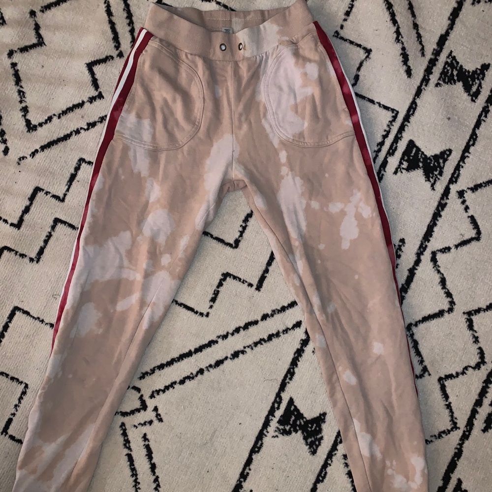 Bleach dyed sweat pants